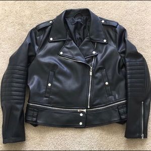 Zara Vegan Leather Moto Style Jacket XL